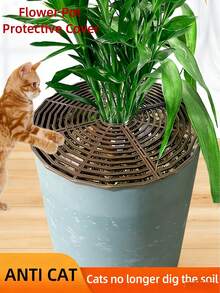 Cubierta de malla para maceta, se puede cortar al tamaño necesario. Estas cubiertas de malla protectoras evitan que los gatos caven en las macetas y vienen con soportes fijos para la plantación - Multicolor - Ver 10