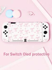 Switch 2 Game Console Accessories: Bow & Heart Pattern Protective Case, Compatible With Switch NS/Switch OLED/Switch Lite, Also Includes Storage Pouch, Cartridge Case, And Charging Dock. Best Gift Compatible With Switch Players, Ideal For Valentine's Day Confession Or Spring Romantic Gifts - Multicolor - View 4