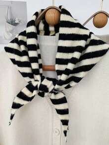 1 chiếc băng đô/khăn tam giác kẻ sọc dành cho nữ, khăn choàng dệt kim đa năng cho mùa xuân/hè, khăn trùm đầu ấm áp dễ phối với váy và áo sơ mi, quà tặng ngày Valentine. - Nhiều màu - Xem 8