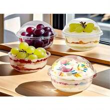 250ml/360ml/500ml Clear Plastic Summer Dessert Cups With Lids, Multi-Purpose Bowls For Yogurt, Pudding, Ice Cream And Fruit, Suitable For Cakes, Mousse, Milkshakes, Yogurt, Ice Cream, Fruit, Parties And Meals - Transparent - View 9