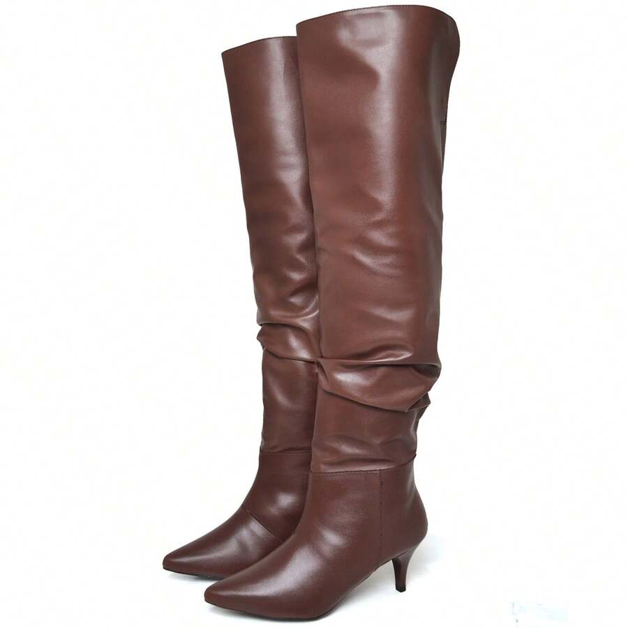 Women's Over-The-Knee Boot With Heel And Pointed Toe DUBUY 1710FG - Rỉ Nâu - Xem 1
