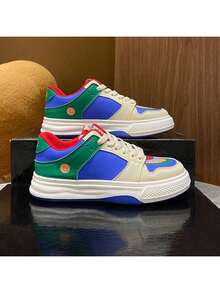 zapatillas elegantes deportivas comodas de ujer,zapatos de dama casuales,tenis para dama  mujeres deportivos, altos y adolescentes enfermera campus,femeninos botas en fashion informales,zapato internacional juveniles joven moda originales sport urbano casual vintage con cordones y agujetas invierno jogging impermeables Tenis para mujer deportivos transpirables plataforma alpargatas zapatos casuales y comodos de colores mezclados zapatillas de deporte Para estudiantes juveniles Calzado dama zapatos con cordon delantero Colores del arco iris suelo grueso - Azul - Ver 4