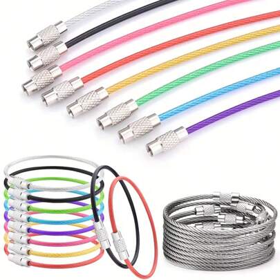 Bộ 5/10 móc khóa bằng thép không gỉ, kim loại quý không mạ, kẹp tháo nhanh tiện dụng cho các hoạt động ngoài trời, khóa an toàn bền chắc không gây vướng víu, thích hợp làm phụ kiện du lịch leo núi và cắm trại.