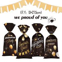 50pcs Graduation Party Gift Bags, High-End Graduation Celebration Souvenirs Gift Bags, Drawstring Reusable Packaging Bags - View 5