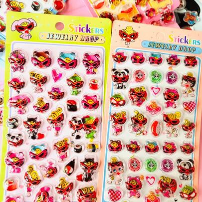 原装高品质“飞天小女侦探”立体浮雕海报实心不干胶贴纸，可爱贴纸，趣味闪亮浮雕装饰，立体趣味日系动漫贴纸