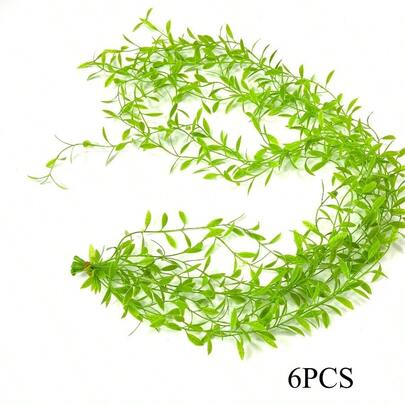 6pcs Artificial Eucalyptus And Ivy Vines, Lifelike Dense Greenery: Faux Eucalyptus + Ivy Leaves, Non-Fading, No Watering Required, Evergreen, Hanging Fake Plants Suitable For Indoor/Outdoor Wall, Home And Wedding Decor