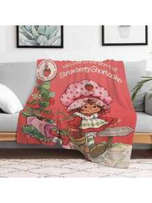 S-Strawberry Pink Shortcake Throw Camping Chair Picnic Blanket Fluffy Plaid Blankets For Decorative Sofa Portable King Lid Downy (6) - Như hình ảnh cho thấy - Xem 17