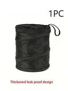 1pc Car Trash Can, Hanging Garbage Bag On Car Seat Back, 5.91*7.87 Inches, Car Trash Can, Garbage Container, Car Trash Bag Organizer, Car Interior Accessories - Black - View 10