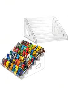 3/4/5/6/7 étages Présentoir organisateur de maquillage, convient pour le vernis à ongles, les ombres à paupières, les poudres compactes, etc. Peut être utilisé pour le rangement sur la coiffeuse - Transparent - Voir 3