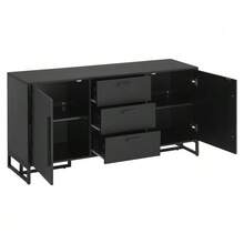 Elegant Sideboards With Fish Display Case, With 2 Towers And 3 Shelves For Kitchens, Kitchens And Kitchens. - Black - View 9