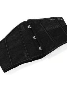 1 pieza Cinturilla con 3 ganchos de encaje, corsé entrenador de cintura transpirable para mujer para atuendo de fiesta - Negro - Ver 4
