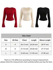 Women's Long Sleeve Slim Fit Crop Top Y2k Sexy Lace Trim Square Neck Ribbed Knit Lace Patchwork T Shirts Casual Slim Fit Bodycon Tee Layering Top - Apricot - View 7