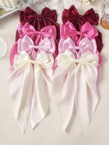 10 piezas Pinzas para el cabello con lazo, Pinzas para el cabello con lazo dulce, Accesorios para el cabello de niñas - Multicolor - Ver 3