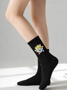 pokemon 宝可梦半双装可爱卡通印花透气柔软中筒袜，加固鞋跟和鞋头，经久耐穿，男女通用，四季皆宜 - 彩色 - 查看 4