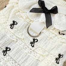 XS Size Lace Bow Soft Breathable Pet Jumpsuit With Leash Clip, For Small Dogs & Cats, Spring/Summer - Multicolor - View 8