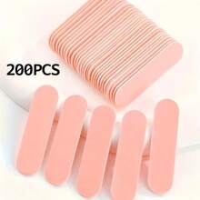 50/100/200支/包 一次性双面指甲锉，迷你指甲锉，适用于家庭或专业美甲工具 - 粉色 - 查看 9