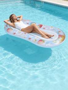 Inflatable Floating Hammock, Fruit Style With Sequins And Strawberry Elements, Suitable For Water Recreation, Beach, Party, Pool, Floating Device, PVC Material - A - View 8