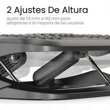 Reposapiés Ergonómico Negro con Rodillos de Masaje | Ajustable, Ideal para Oficina o Gaming - Negro01 - Ver 7