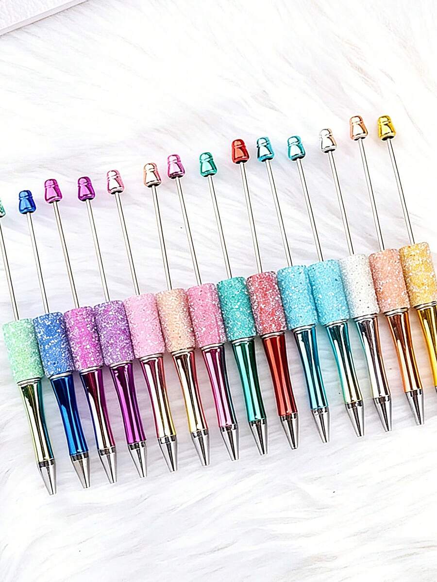 1pc/6pcs/10pcs Bestselling DIY Pen Kit: Handcrafted, Intricate Design Featuring Gradient UV-Plated Pearls-A Creative Craft Project And Ideal Holiday Gift - Gradient Of Broken Bricks - View 1