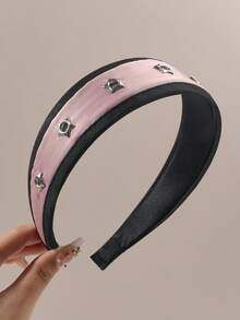 1pc Mint Green, Black, Pink, Beige Star Rivet Decor Headband, Bohemian, Punk, Music Festival, Party, Daily Wear Hair Accessory Travel Accessories Hair Band Diadema Hair Hoop - Multicolor - View 11