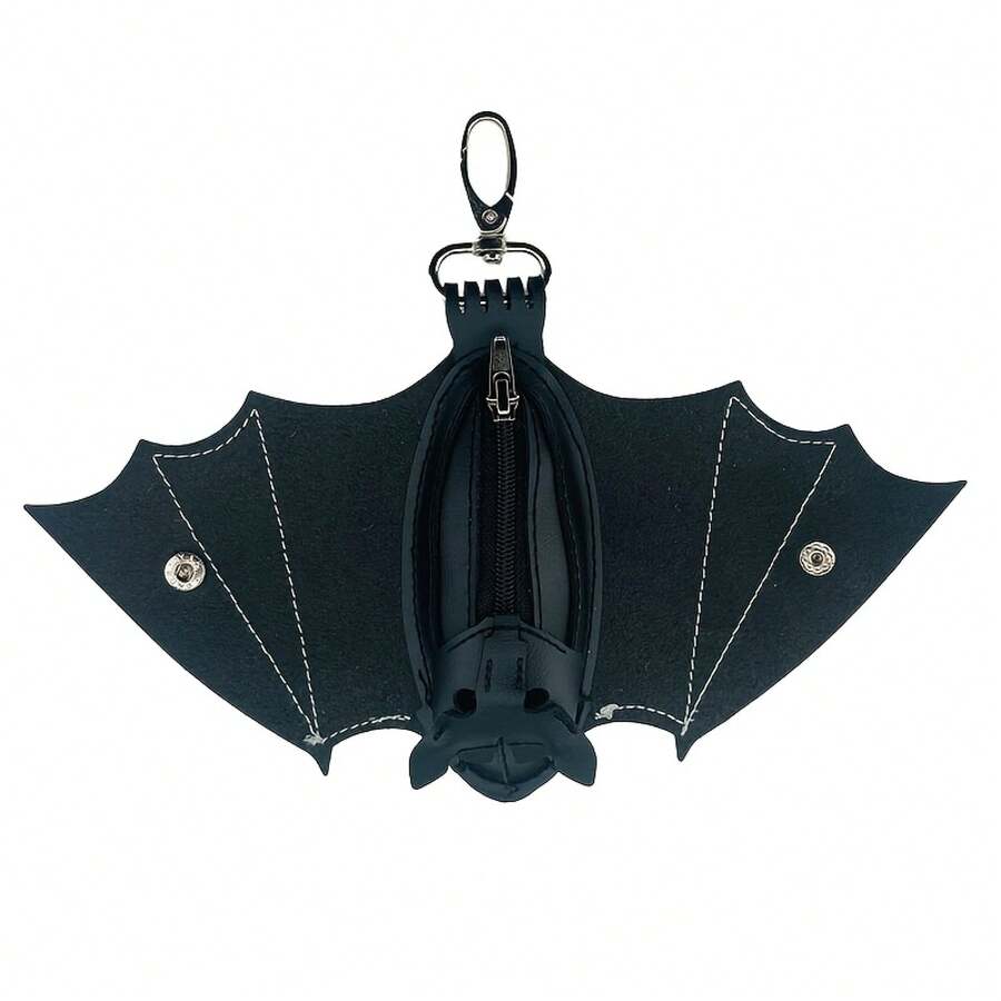 Bat Shape Men's Coin Purse, Personalized Bat Bag, Portable Coin Purse, Personalized Leather Key Bag, Creative Gift For Men, Men's Fashion Accessories