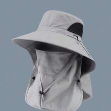 1 chiếc mũ chống nắng unisex có khăn che cổ, thoáng khí, thích hợp cho câu cá, leo núi, hoạt động ngoài trời mùa xuân hè, họa tiết rằn ri ngẫu nhiên. - Nhiều màu - Xem 8