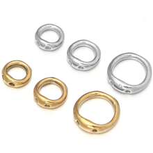 10pcs/Pack Stainless Steel Double Hole Pig Nose Rings, 5/6/8mm Simple Solid Color Metal Rust-Proof Linking Rings, DIY Jewelry Accessories For Bracelets, Keychains, Pendants - Hidden Coil - View 6