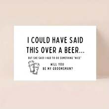 Thiệp cầu hôn qua ly bia, Thiệp mời, Quà lưu niệm cầu hôn phù rể, Quà tặng đám cưới, Hộp quà cho phù rể - Một kích cỡ phù hợp cho tất cả - Xem 2