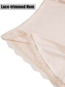 Women's Long Sleeve Slim Fit Crop Top Y2k Sexy Lace Trim Square Neck Ribbed Knit Lace Patchwork T Shirts Casual Slim Fit Bodycon Tee Layering Top - Apricot - View 10