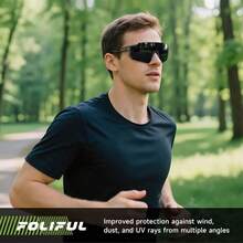 3 Pack Polarized Sunglasses For Men Women, Sports Mens Sunglasses With UV Protection For Baseball Cycling Running - A01-xám/xanh băng/đỏ - Xem 4