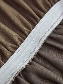 1 buah Sarung Sofa Elastis Berbahan Jacquard Kotak-kotak Mewah dengan Pinggiran Rok, Tahan Debu dan Kotoran, Pelindung Sofa Elastis Menyeluruh, Dekorasi Rumah, Dapat Dicuci dengan Mesin, Sarung Bantal Tidak Termasuk - Coffee Brown - View 10