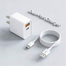 20W PD 美规插头快充墙式适配器 + 100厘米 USB 转 Lightning 充电线，高速数据传输和快充，兼容 14 Pro Max/14 Pro/14 Plus/14/13/12/11/XS/XR/8/7/6 系列 - 查看 1