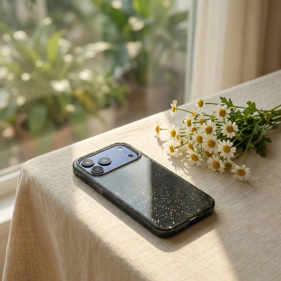 亮片钻石星空透明手机壳，兼容三星S26 Ultra S26 S26plus，硬质PC背板+软质TPU边框，防震，也适用于 17 Pro Max手机壳