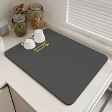 1 X Kitchen Countertop Absorbent Mat, Bar Drain Mat, Coffee Machine Mat, Free Washable Heat Insulation Mat - Multicolor - View 30