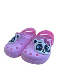 babuche chinelo sandalia leve confortavel desenho panda volta as aulas menina estilo confortavel - Rosa Bebê - Visão 3