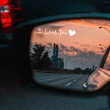 1 PC I Love You Rearview Mirror Sticker- I Love You Sticker- Mirror Sticker- Rearview Mirror Sticker- Car Mirror Sticker- Side Mirror Sticker - A - View 2
