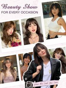 nimoki 360° Seamless Bangs Hair Topper, Elegant Synthetic Hair Piece, Lightweight & Fluffy, Adds Volume, Suitable For Daily Use By Men & Women, Halloween - Multicolor - View 2
