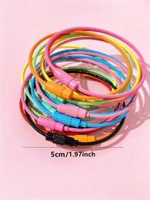 5/10/20/30/40/50 Piezas Etiquetas de equipaje con cuerda de colores, Llavero, Anillo de llave, Accesorios de cable con cierre, Fácil de instalar, Duradero - Color aleatorio - Ver 5