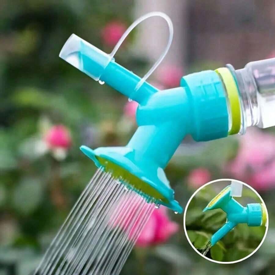 1个加厚型二合一花园喷雾器适配器，支持喷雾和水柱模式，适用于大多数饮料瓶，适合家庭园艺、阳台植物、庭院维护和春季花卉种植。