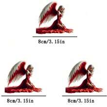 1/2/3pcs Red & White Angel Wings Decals, Suitable For DIY Heat Transfer Printing On T-Shirts, Pillows, Etc. Available In Multiple Colors, Durable And Washable Plastic Stickers For Backpacks, Cushions, Pants, Sofa Covers, High-Quality T-Shirt Printing That Won't Fade - Multicolor - View 4