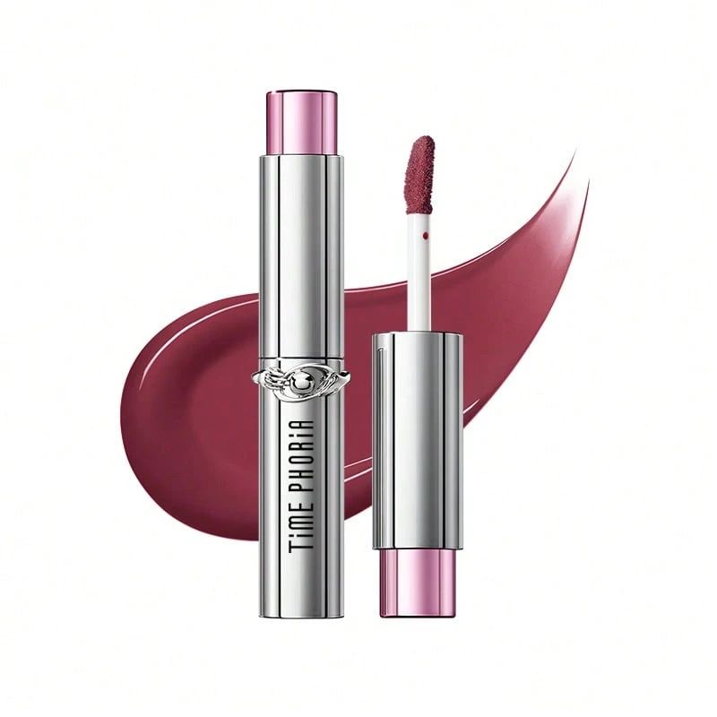 TIMEPHORIA Brillo de labios sin transferencia, color de labios de cobertura total de 24 horas, cosméticos livianos y humectantes sin pegajosidad con empaque de estilo clic - 010 NIEBLA SOLAR - Ver 1