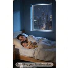 自粘式窗户防蚊纱窗，隐形防蚊蝇网纱，适用于客厅、厨房、卧室，无需钻孔即可轻松安装 - 白色 - 查看 9