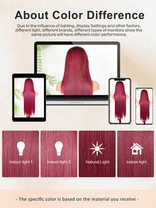 混合发由真人头发与合成纤维和蛋白质丝混合制成。黑色直发13x4蕾丝前假发，真人混合发假发，长直发假发，适合，波波头（6-16英寸）。 - S99J - 查看 9