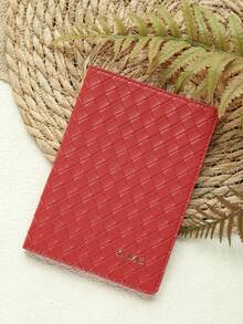 1pc Customized Name Rhombus Pattern Straw Woven Leather Passport Holder Travel Passport Cover Wallet Travel Document Organizer Protective Case Travel Gift For Women And Men Premium Passport Wallet - Multicolor - View 13