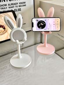 1pc Cute Rabbit Shaped Adjustable Phone Holder, Soft Extendable Stand, Supports /Tablet Desktop, Creative Decor And Charging, Non-Slip Design, Suitable For Various Scenarios - Support - View 3