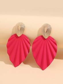 1 Pair Exaggerated Leaf Design Earrings, Suitable For Vacation And Daily Wear, Versatile - Leaves - View 15