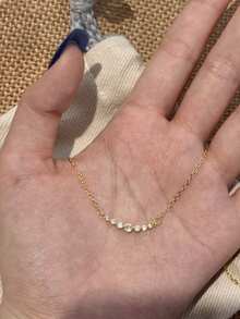 1pc Fashion Raindrop Decor Pendant Necklace, Suitable For Women's Daily Wear - Yellow Gold - View 4