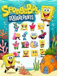 SpongeBob SquarePants 6/ 12 SquarePants , Octopus Man Tentacle, Sandy Cheeks, Eugene H. Krabs, Gary Character Cartoon Shoe Buckle, VC Soft Rubber Shoe Buckle DIY Shoe Accessories - Multicolor - View 5