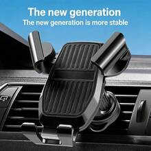 重力感应式车载空调出风口手机支架，带导航功能 - 黑色 - 查看 3