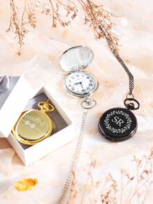 Đồng hồ bỏ túi khắc chữ theo yêu cầu, quà tặng cho phù rể và quà tặng Ngày của Cha, quà cưới khắc chữ cho chú rể, quà tặng Ngày của Cha cho bố. - Nhiều màu - Xem 5